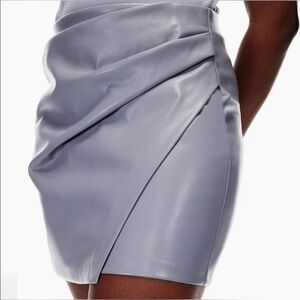 WILFRED Angie Gray Vegan/Faux Leather Woman’s Mini Skirt